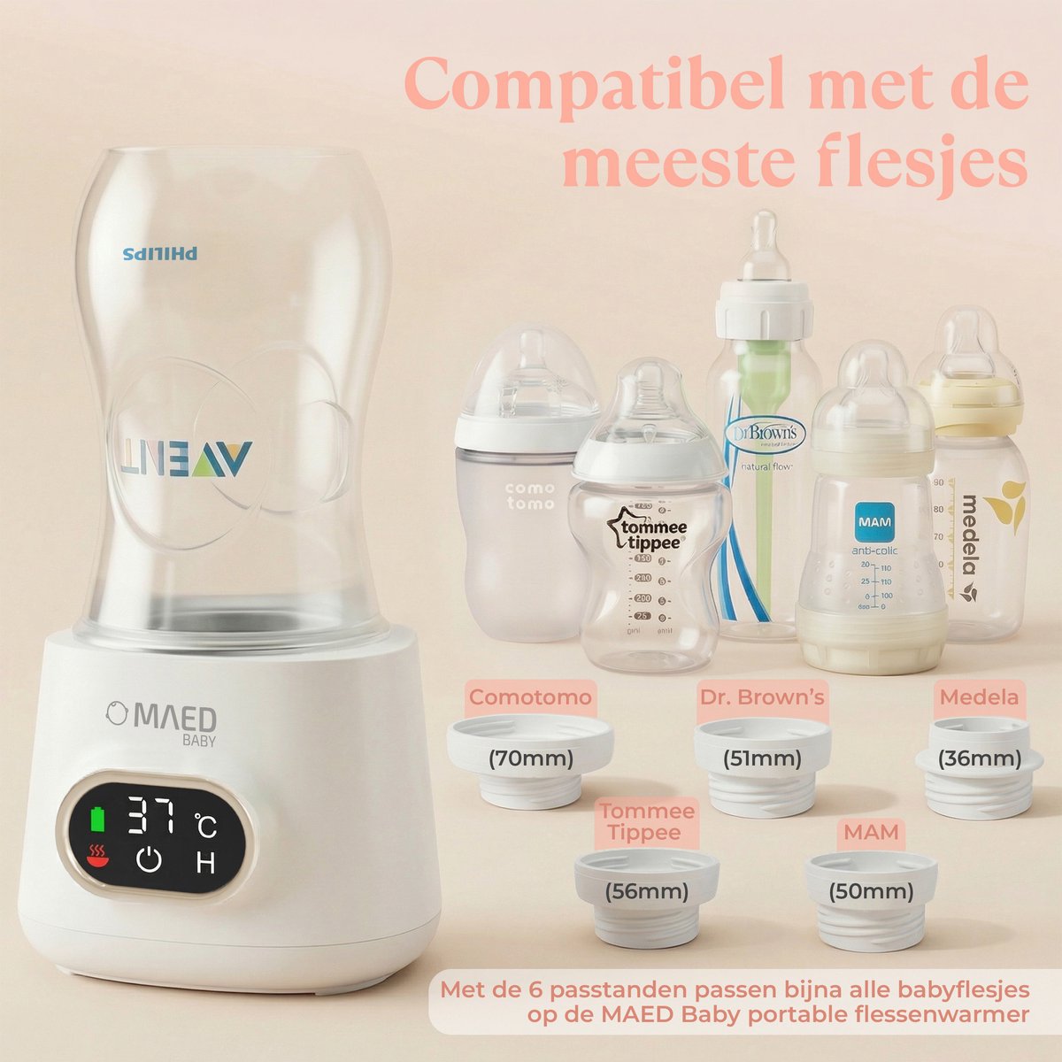 MAED Baby Draagbare Flessenwarmer - Onderweg warm flesje thumbnail 2