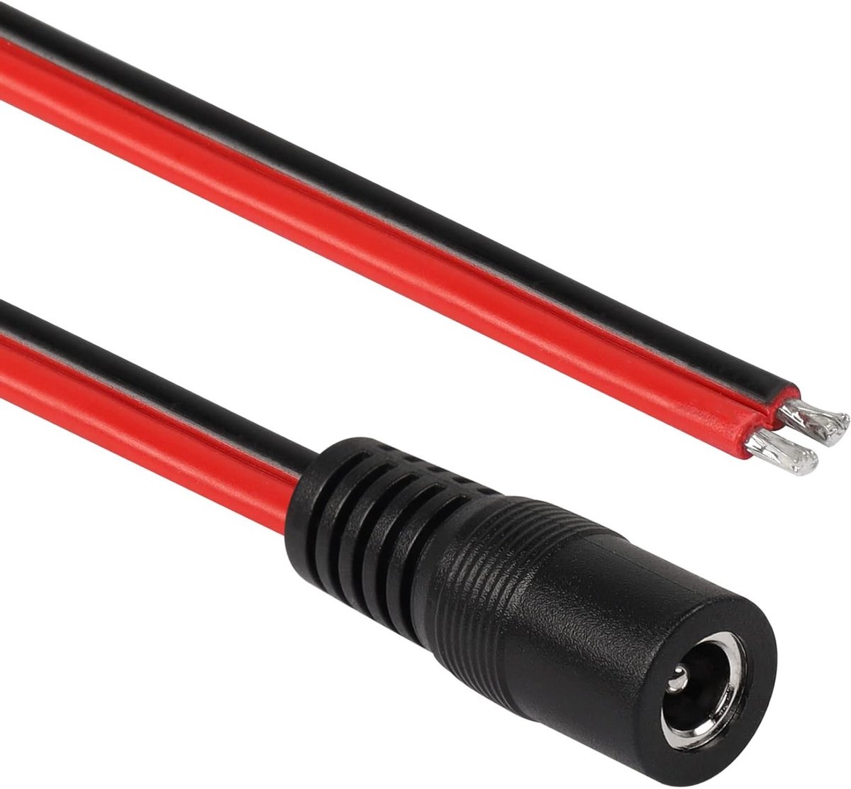 DC5521 Power Pigtails Kabel 1.6 FT, 14 AWG, 5.5 mm x 2.1 mm, Voor CCTV Beveiligingscamera, LED Strip Verlichting en DC Voeding - 2 Stuks