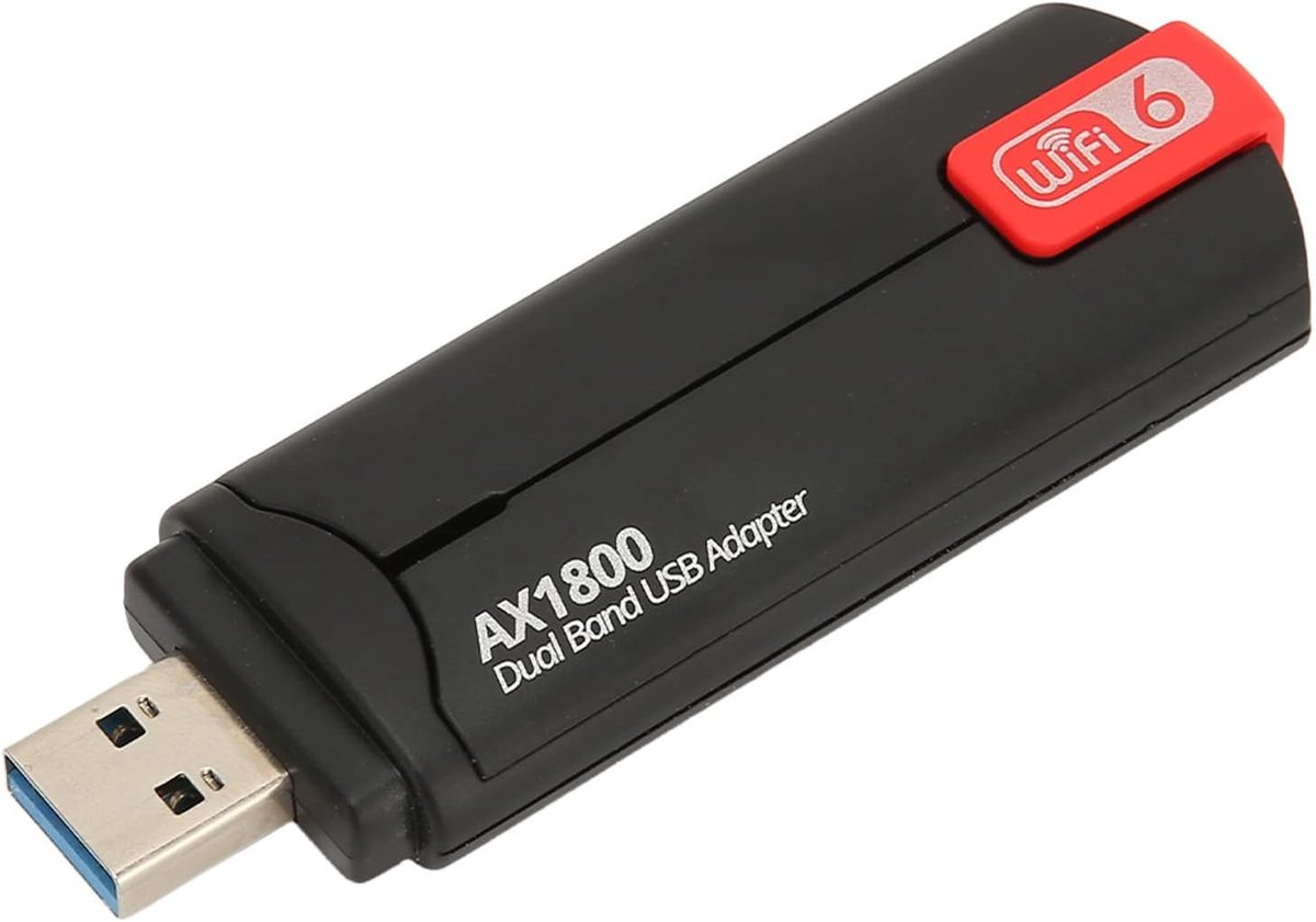 WiFi 6 Adapter - Draadloze Netwerkkaart - Snelle Internetverbinding - MU-MIMO Technologie - 1800Mbps Dual Band