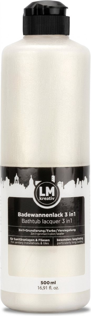 LM-Kreativ Muurverf - Tegelverf voor Badkamer - 3-in-1 Hechtlaag, Kleurlaag en Beschermlaag - Parelmoer - 500 ml
