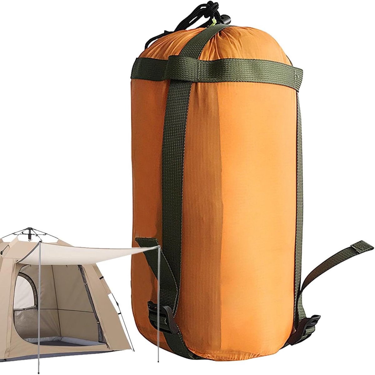 Opbergtas Slaapzak - Draagbare Campingtas - Waterdicht Wandelen - Sterke Oxford Stof - 18x13x4 cm - Oranje