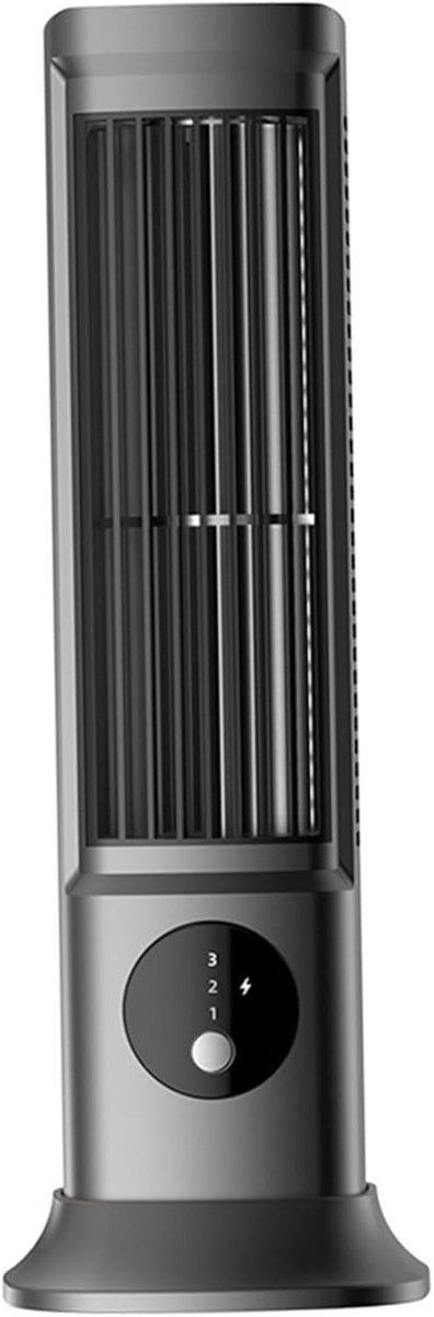 Torenventilator - Bladloze ventilator - Persoonlijke koeling - Drie snelheden - 27x8 cm - Grijs