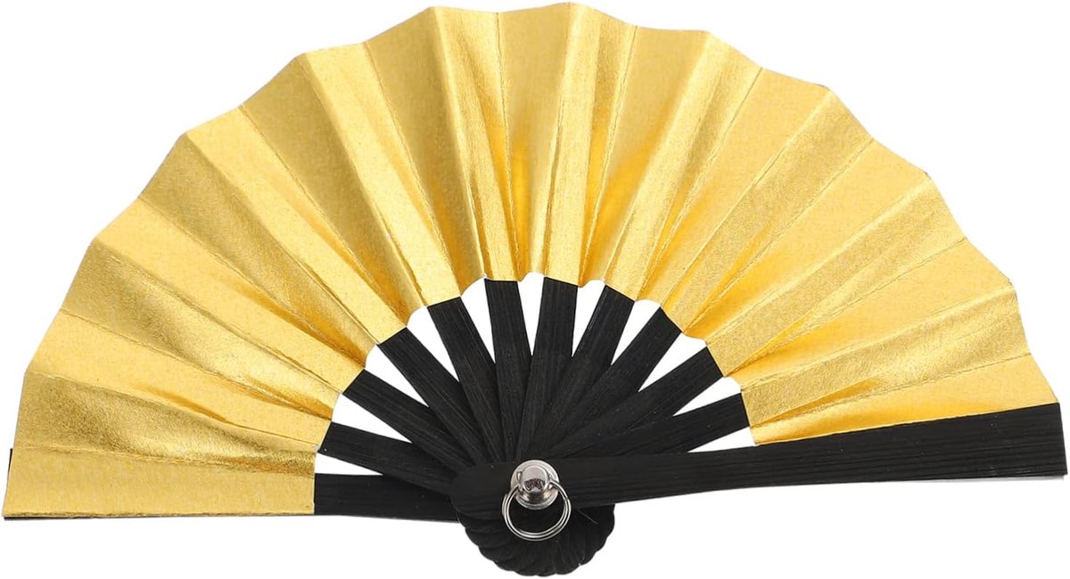 Opvouwbare Ventilator - Mini Ventilator - Decoratie en Fotografie - Handgemaakt van Hout en Papier - 10 cm - Goud