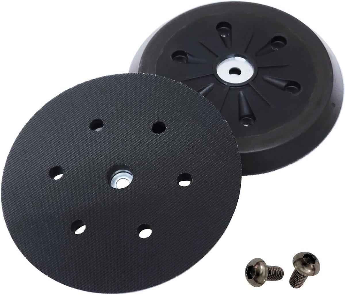 2x 150mm Haak- en lus schuurpad met 6 gaten voor schuurmachines en accessoires