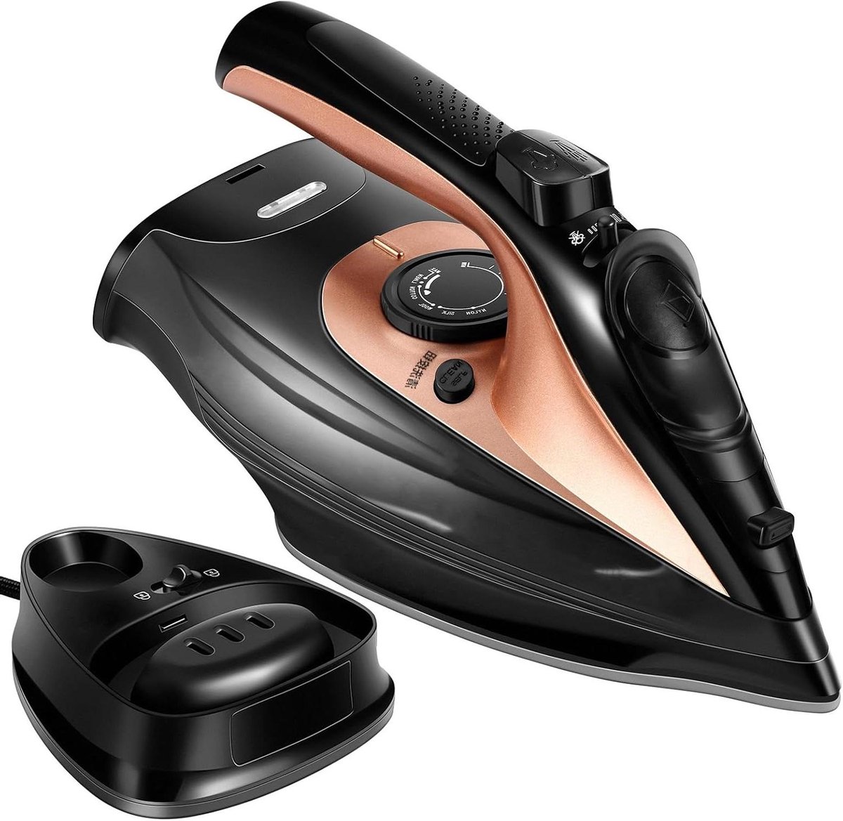 Stoomstrijkijzer Keramisch - Kledingstomer Strijkapparaat - Kreukels Verwijderen - Krachtige Verticale Stoom - 360 ml Tank - Zwart