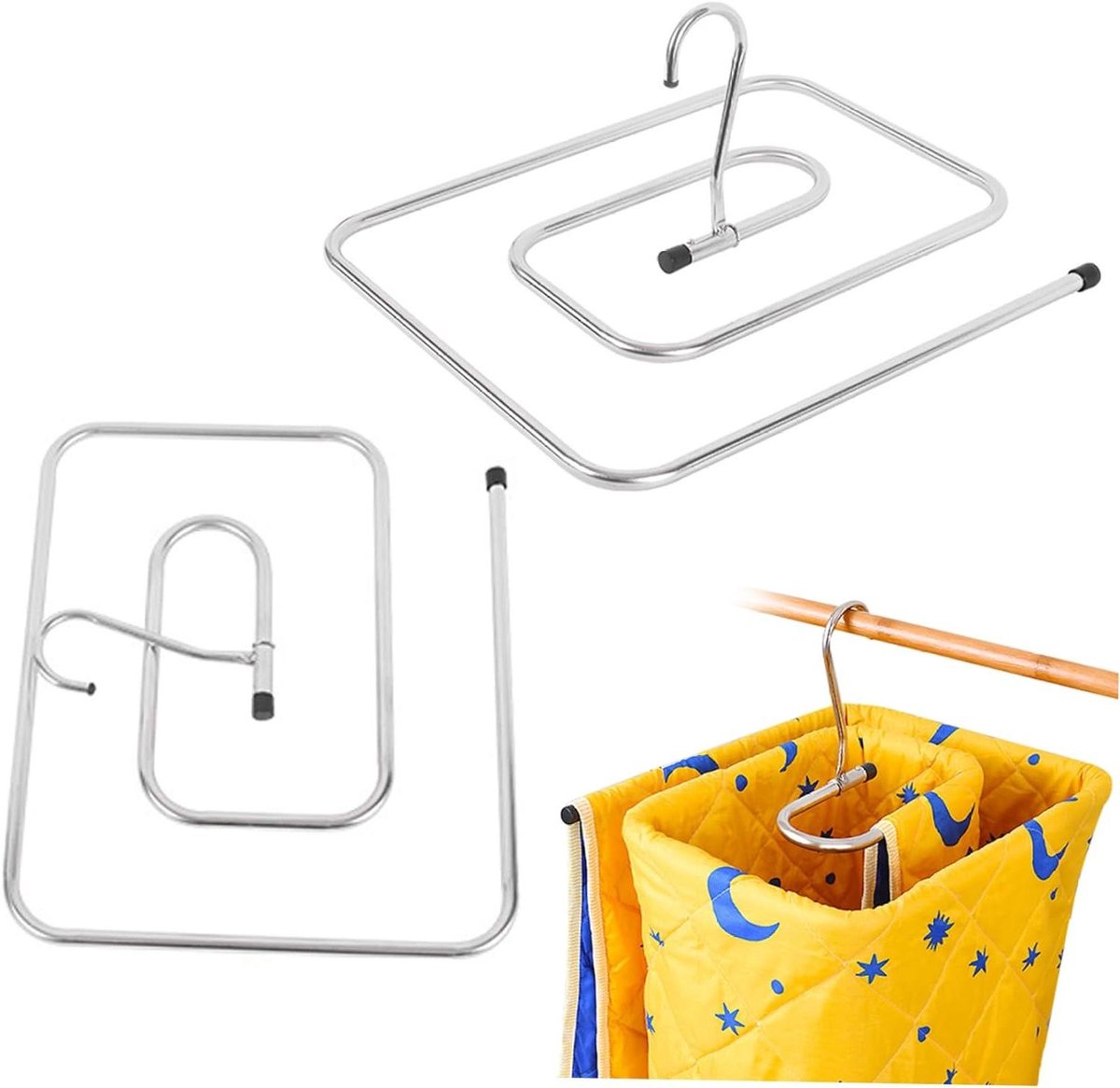 Spiraal Hanger Dekendroger Lakendroger Waskleding Drogen Ruimtebesparend Ontwerp 37 Centimeter Zilver