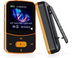 64GB MP3 Player Bluetooth 5.3 Portable Mini Sports MP3 Player Music Player with Clip, Independent Volume Button, FM Radio, Pedometer, Supports SD Card up to 128GB, 1.5 Inch TFT Color Screen