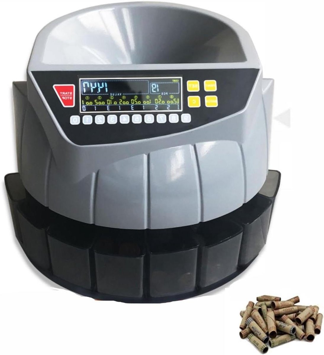 Munttelmachine - Muntensorteerder Teller - Geld Sorteren - Snelle Efficiënte Verwerking - 216 munten per minuut - Zwart