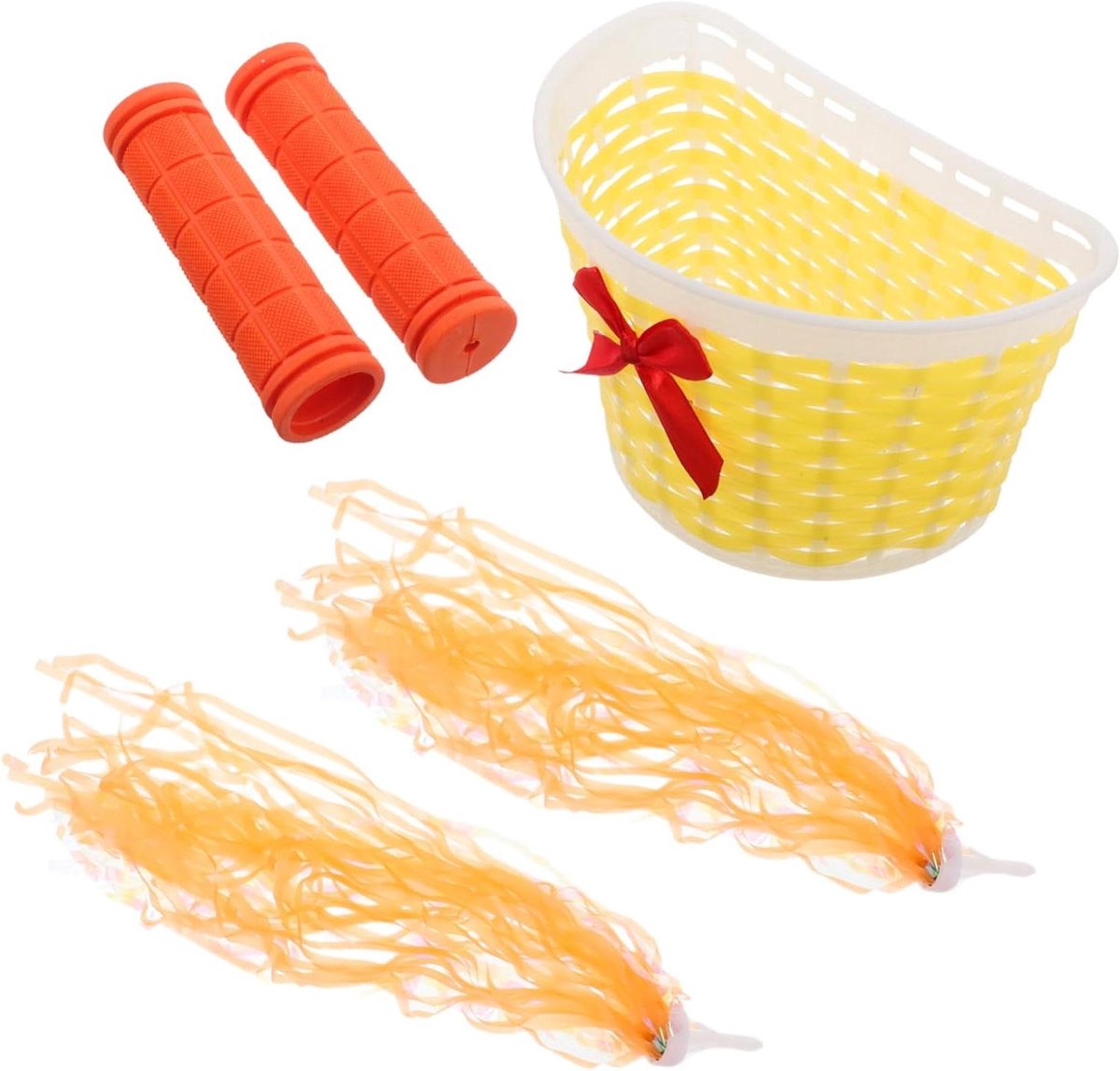 Fiets Decoratie Set Stuur Streamers d Kinderfiets Personaliseren Veilig PE Materiaal 20 cm Lengte Geel