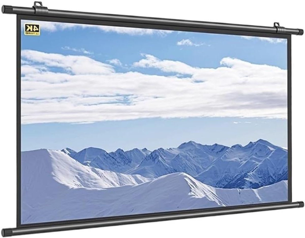 Draagbaar Projectiescherm - Filmscherm Opvouwbaar - Thuisbioscoop Creëren - Anti-Kreuk Glasvezel - 50 Inch (4:3) - Zwart
