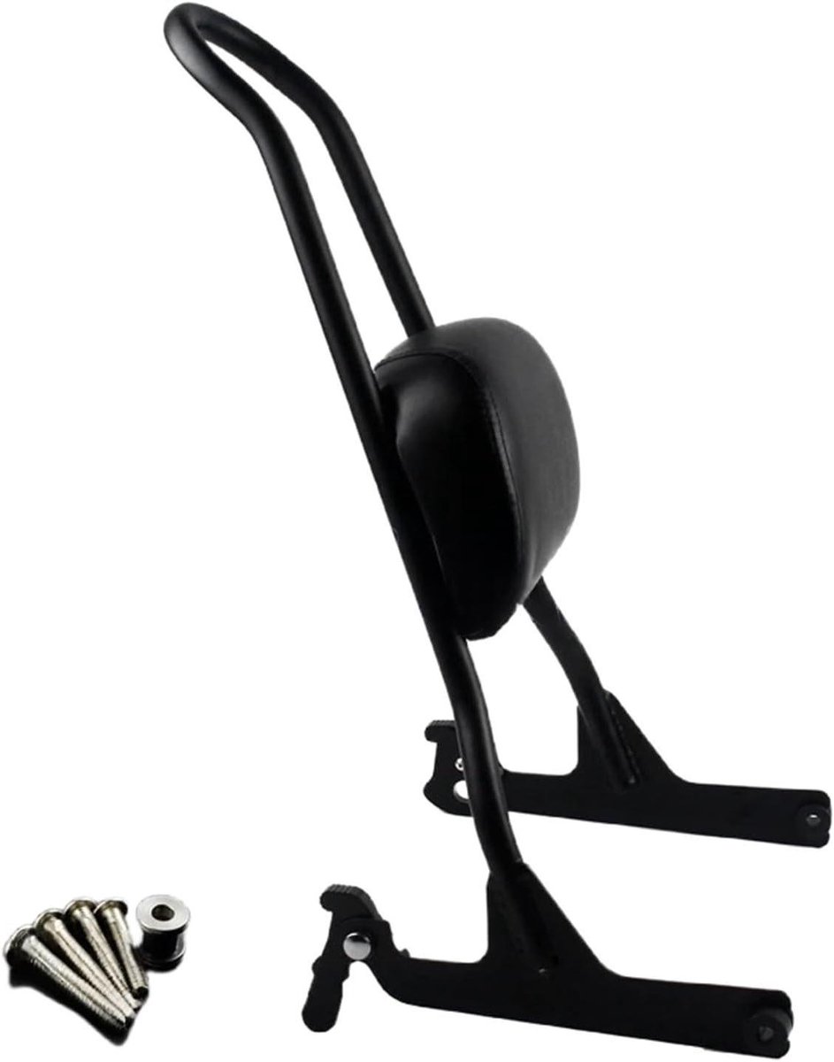 Motorfiets Rugleuning - Passagierssteun - Comfortabel Reizen - Afneembaar Bagagerek - Verstelbaar - Zwart