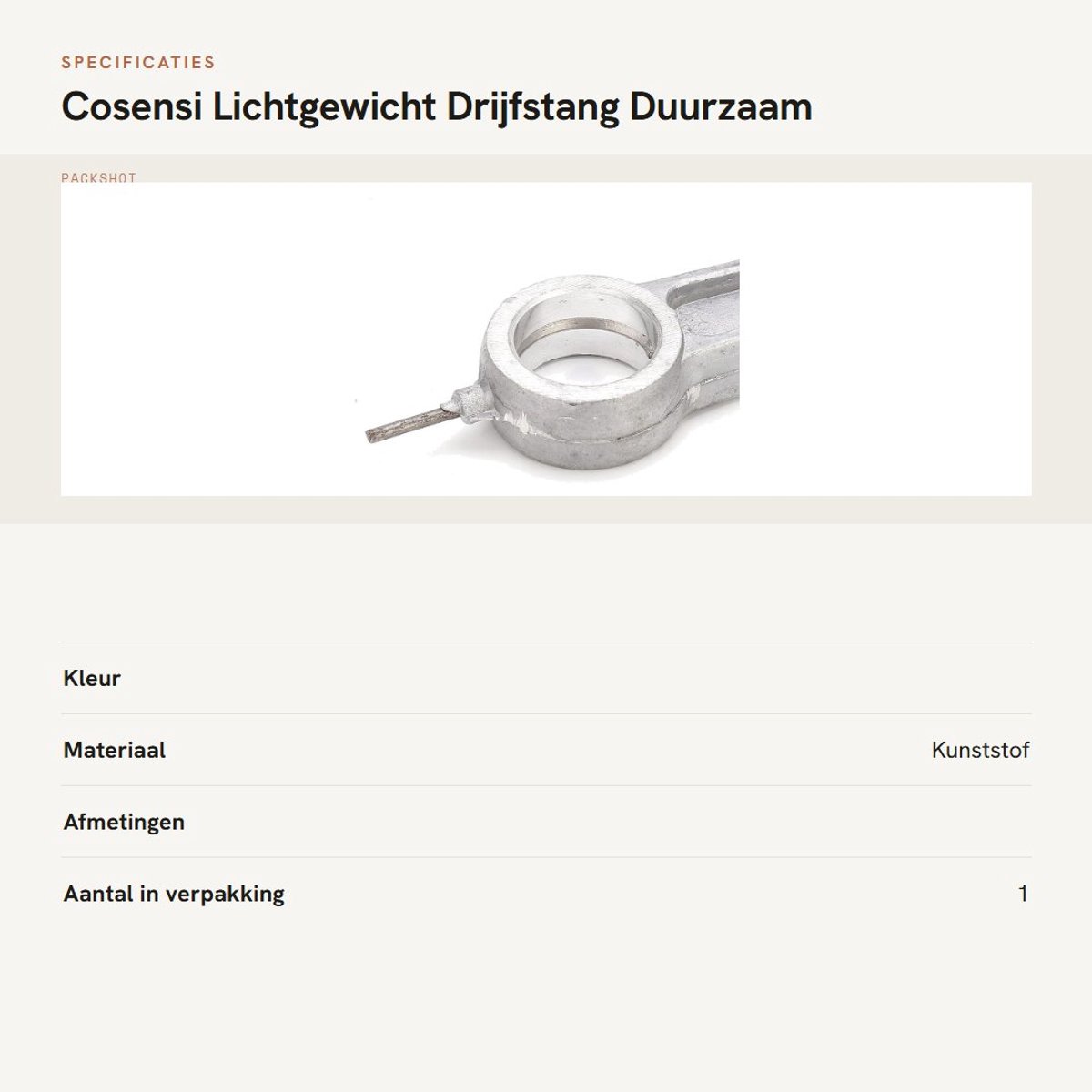 Dailygoods- Drijfstang Lichtgewicht - Gegoten Aluminium - 12x20x70mm - Luchtcompressoraccessoires - Nauwkeurige Afmetingen - Praktisch Gebruik - Compressoronderdeel