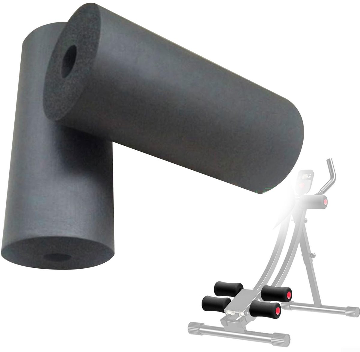 Dailygoods- Voetschuimpads - 2 Stuks - Hoogwaardige Schuimkussens - Vervanging voor Fitnessmachines - Geschikt voor Buisbenen - Comfortabel en Duurzaam - Fitnesspads