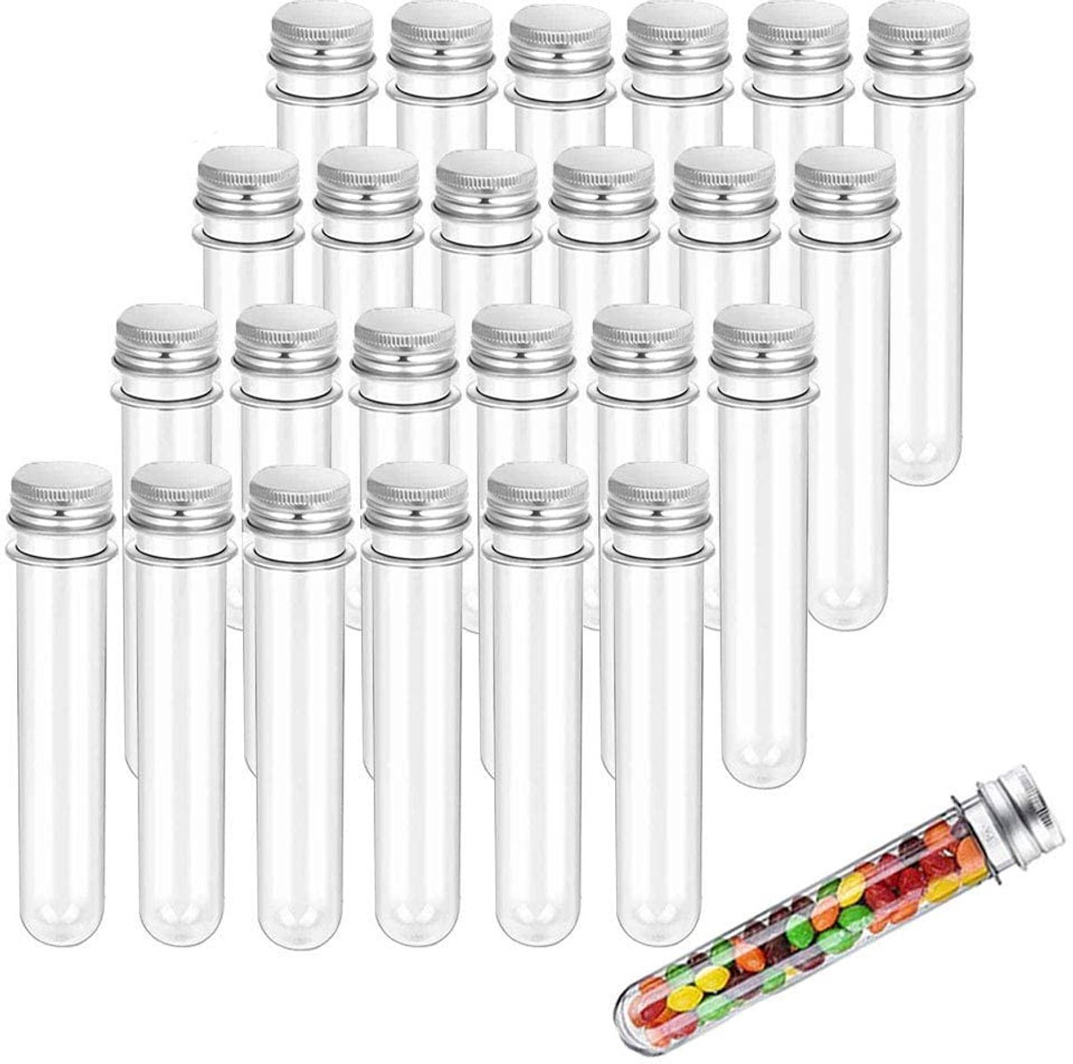 Dailygoods- Reageerbuisjes 25 stuks - Plastic Monsterbuisjes - 40 ml Kunststof - Doppen met Schroefdeksel - Veilig en Duurzaam - Hoogwaardig PET Materiaal - Testbuizen