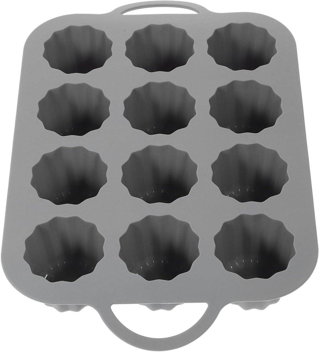 Siliconen Muffin Vorm - Cupcake Bakvorm - Taarten Bakken - Vaatwasmachinebestendig - 32x22x6cm - Grijs