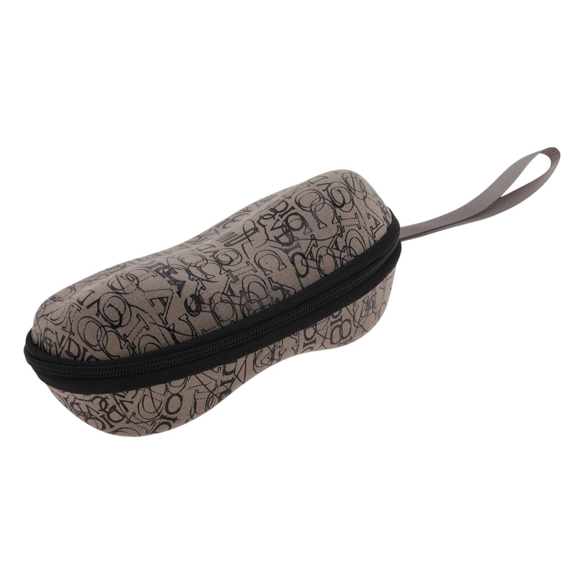 Dailygoods- Brillenkoker Zonnebril met karabijnhaak - Beschermetui - Ritssluiting - PVC/Katoen - Zachte binnenvoering - 6.3"x3.15"x2.56 - Brillenetui