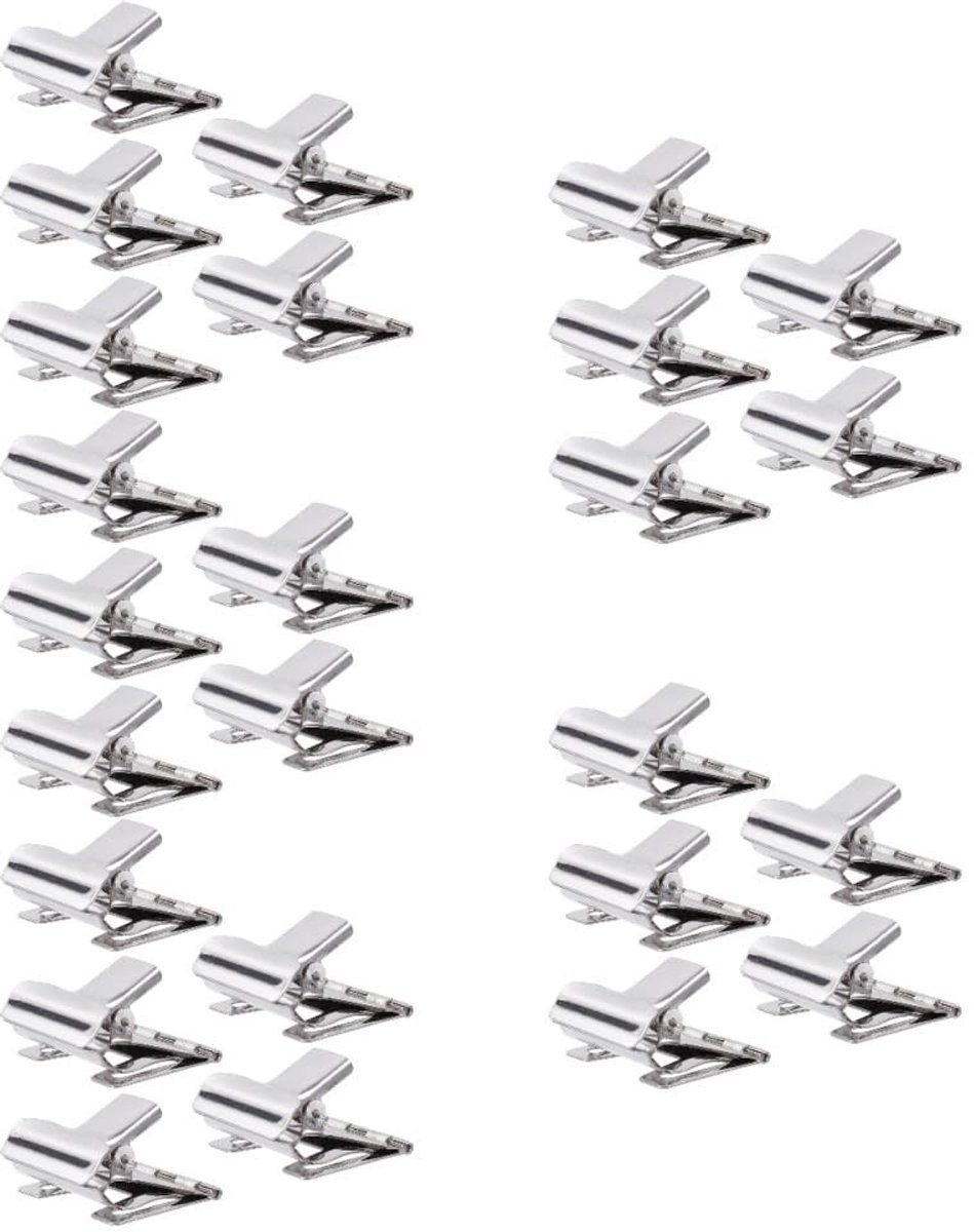 Dailygoods- Prijskaartje Clip - 25 Stuks - Metalen Houder - Zilveren Clip - Duurzaam Materiaal - Stabiele Basis - Geschikt voor Weergave - Etikethouder
