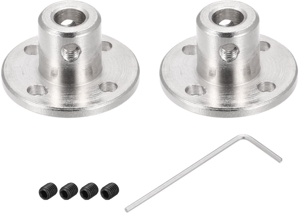 Dailygoods- Flenskoppeling 5 mm - Aansluiting Tuinslang - Schroeven - Stijve Koppeling - Doe-het-zelf - 1 stuk M1,5 Hex-sleutel