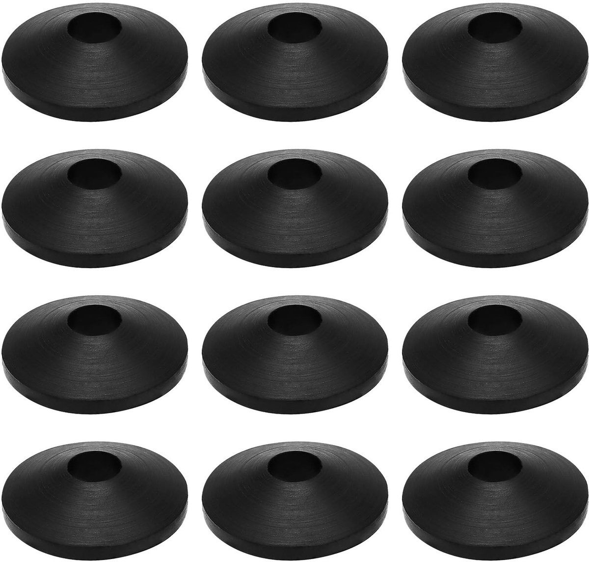 Dailygoods- Toiletzitkussen 12 Stuks - Antislip Rubberen Pakkingen - Vaste Afdichtingen - 27x7mm - Diameter Gat 8mm - Duurzaam Materiaal - Toiletbevestigingen