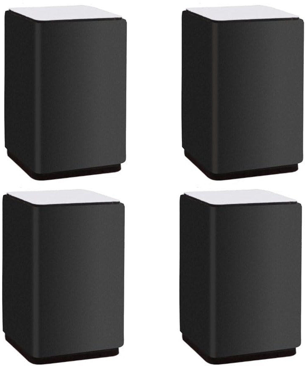 Dailygoods- Meubelverhogingen 4 stuks - Meubelverhoger - Tafelverhoger - Bankverhoger - Koolstofstaal - Zwart 60 x 60 x 100 mm - Meubelpoten