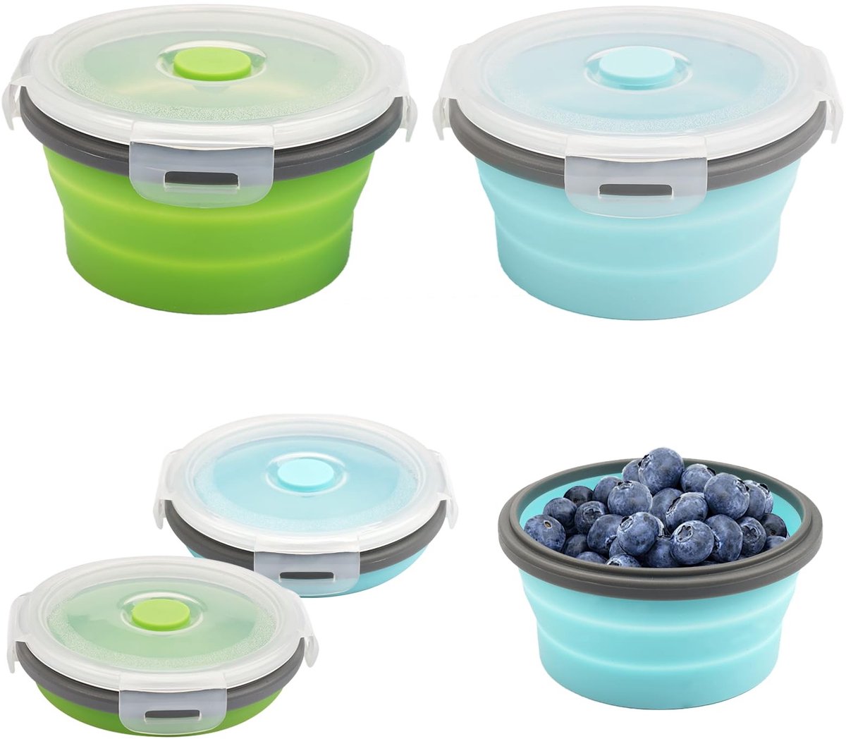 Dailygoods- Opvouwbare Kom 305 ml - Draagbare Siliconen - BPA-vrij - Voedselopslagcontainer - Campingvoedsel - Ruimtebesparend - Lunchbox