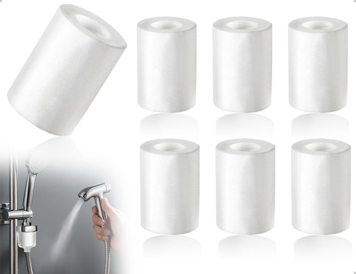 Dailygoods- Filterinzetstukken 6 Stuks - Verwisselbaar - PP-filterdouchekop - Effectieve Filtering - Schoon Water - Voor Thuis/Commercieel Gebruik - Waterfilter