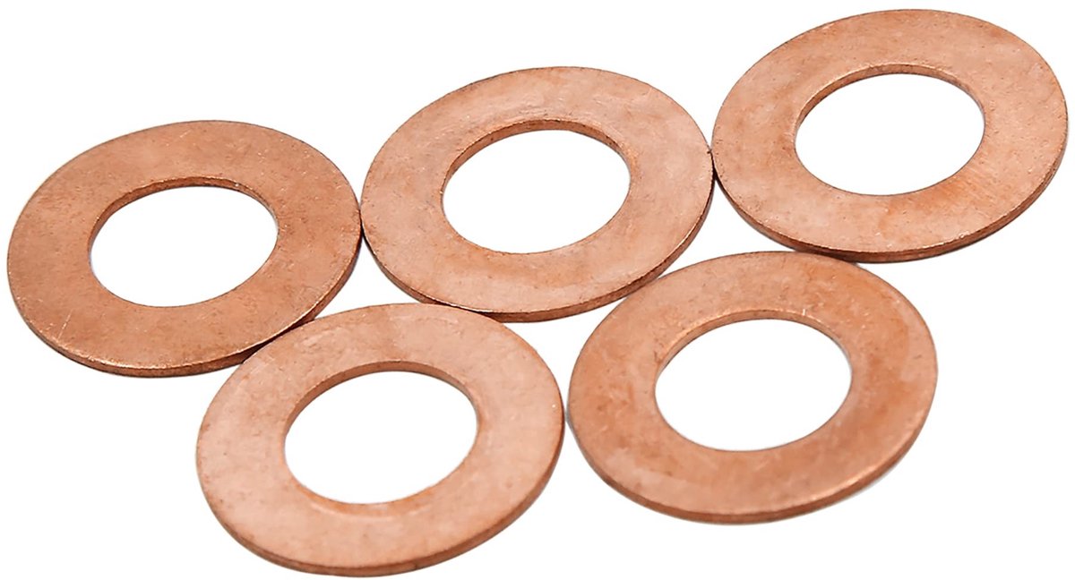 Dailygoods- Afdichtringen 12 mm - Koperen Ringen - Hoogwaardige Schijven - Duurzaam - Universeel - Geschikt voor Voertuigen en Huishoudelijke Apparaten - Dichting