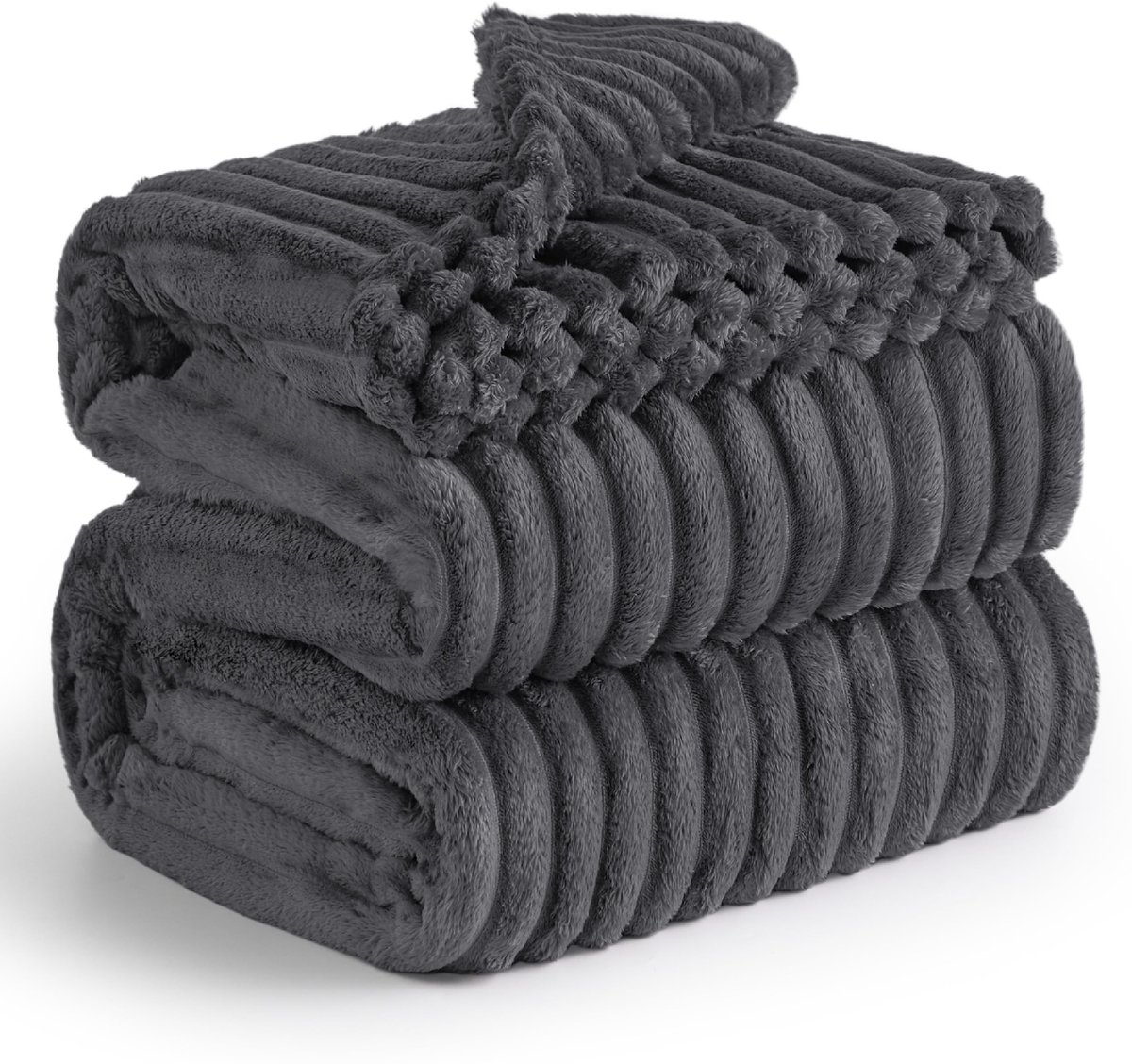 Dailygoods- Deken XXL - Zachte/Fleecedeken - Warm/Behaaglijk - Donkergrijs - 240 x 220 cm 