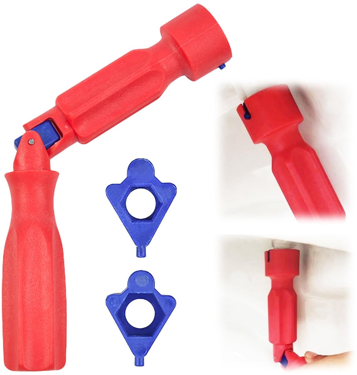 Dailygoods- Toiletbrilsleutel met uniek rotatiesysteem - Universeel gereedschap - Aanhaalgereedschap - Reparatiesleutel - Schroefbevestiging - Voor installatie en onderhoud - Toiletgereedschap