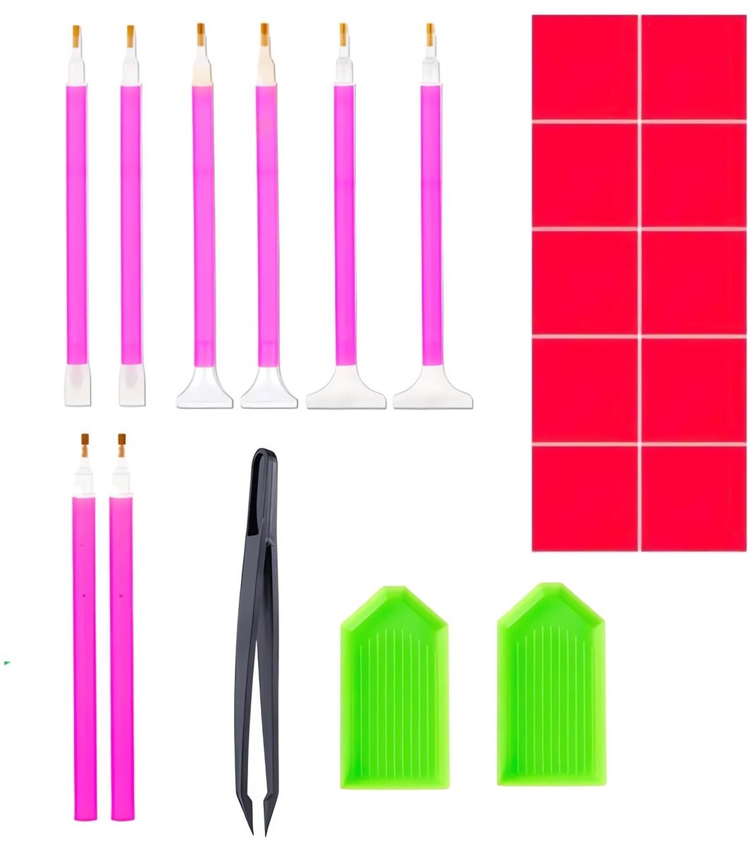 Dailygoods- Diamantschilderset 21-delig - Accessoires - Gereedschap - Diamantschilderij - Kruissteek - Multifunctioneel