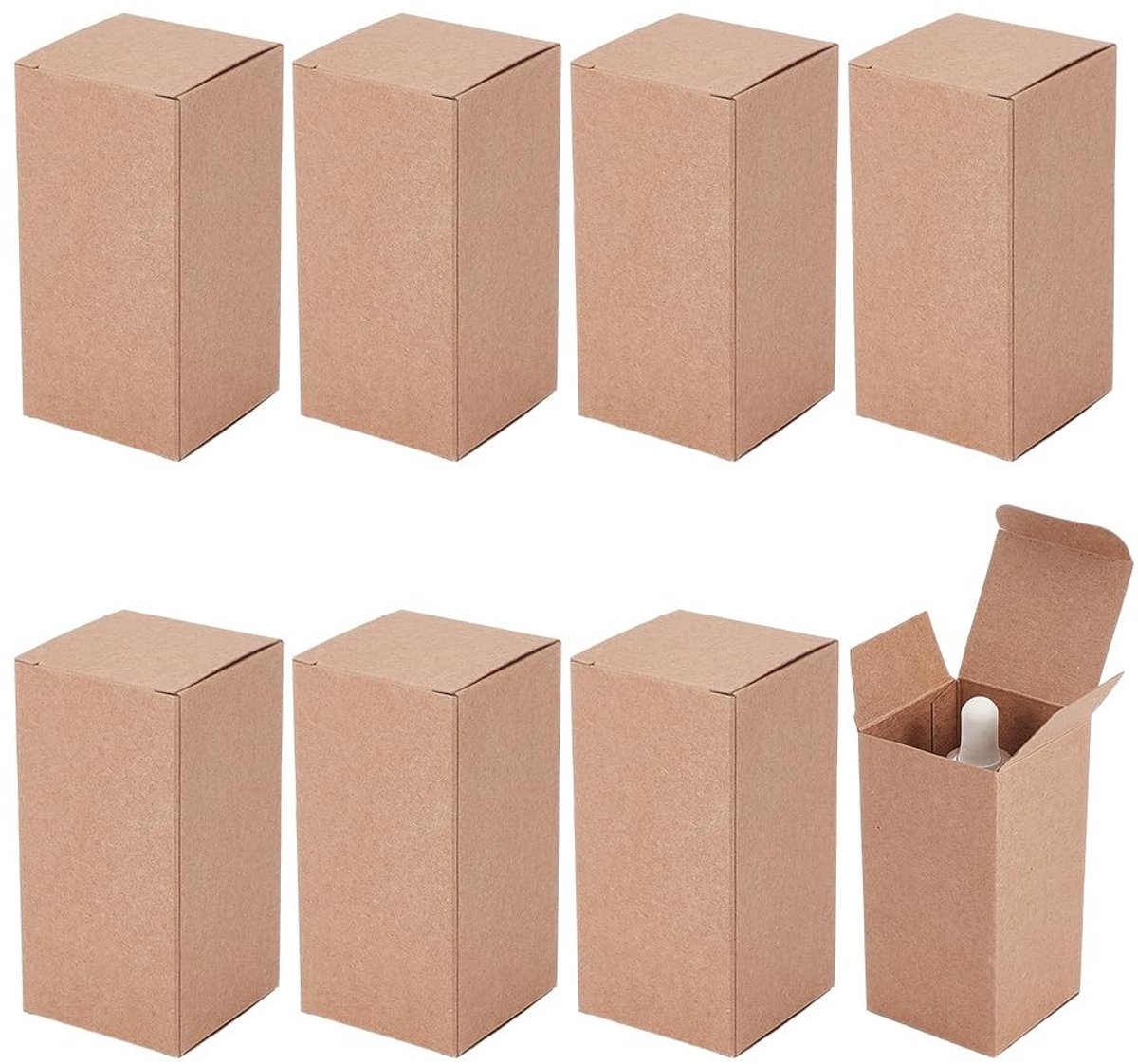 Dailygoods- Gift Boxen 50 Stuks - Bruine Kartonnen Geschenkdosen - 5x5x10cm - Perfect voor Verjaardag/Valentijnsdag - Premium Kraftpapier - Stevig en Duurzaam - Geschenkdozen
