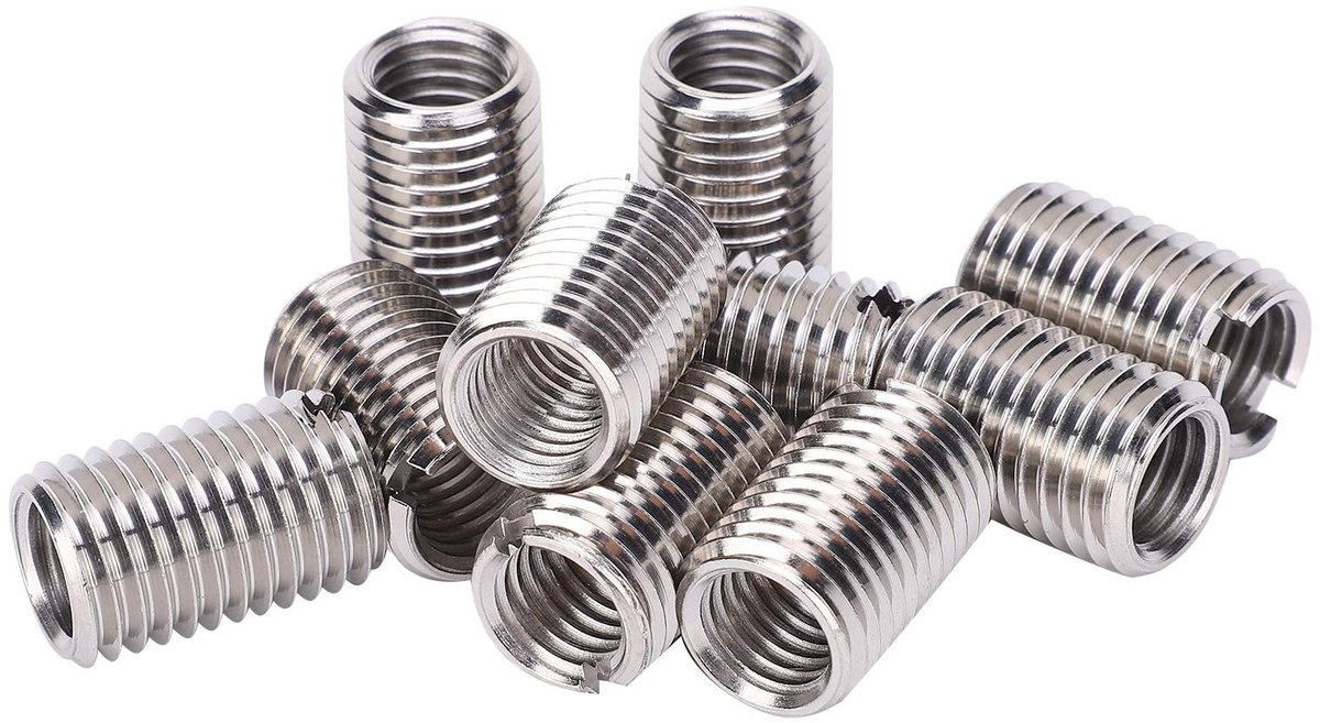Dailygoods- Reduceermoer 10 Stuks - M12/M16 Binnendraad/Buitendraad - RVS Reparatie-inzetmoer - Schroefdraadmoer - Variabele Diameter - Geschikt voor Verschillende Schroefgatafmetingen - Draadinzetstuk