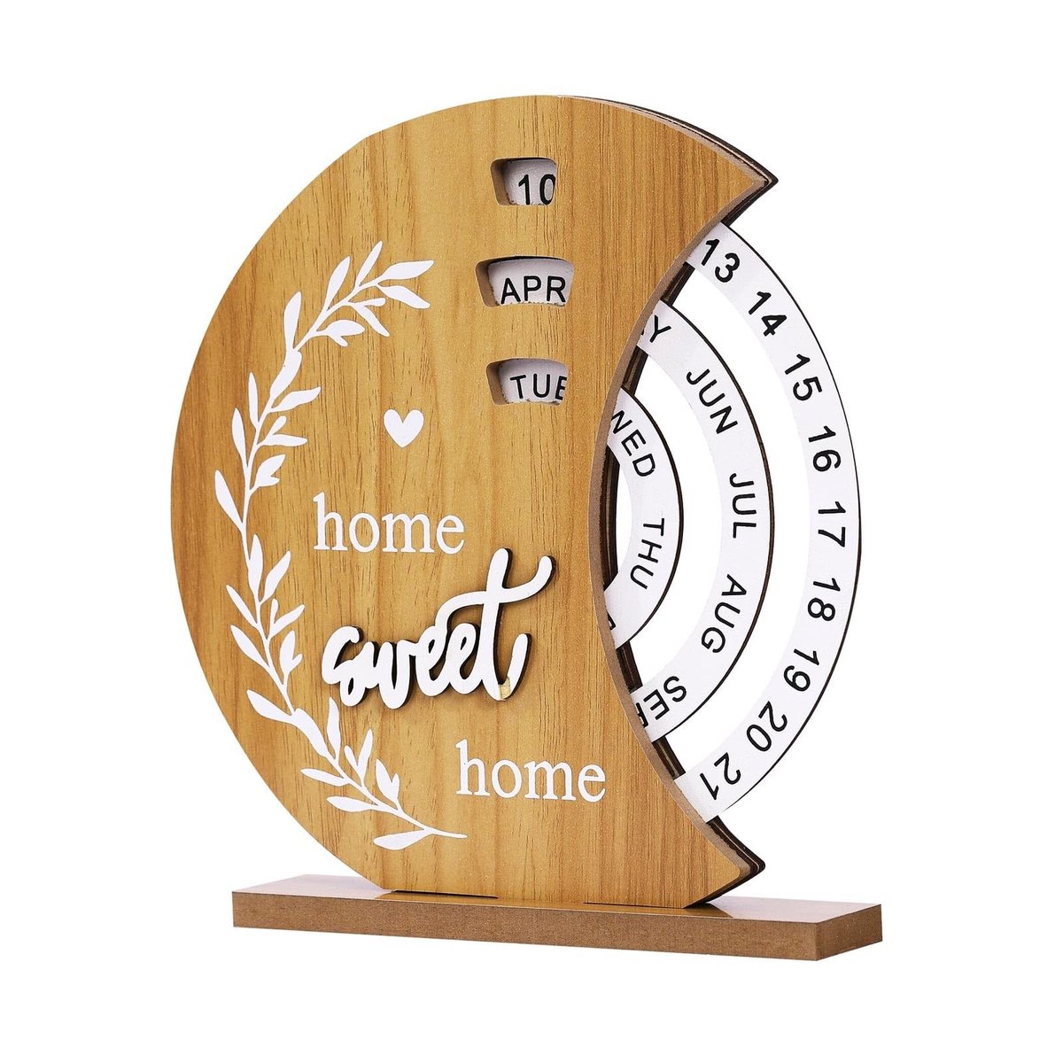 Dailygoods- Eeuwige Kalender Roterend - Tafelkalender 2026 - Bureaukalender - Houten Kalender - Decoratieve Kalender - Robuust en Slijtvast