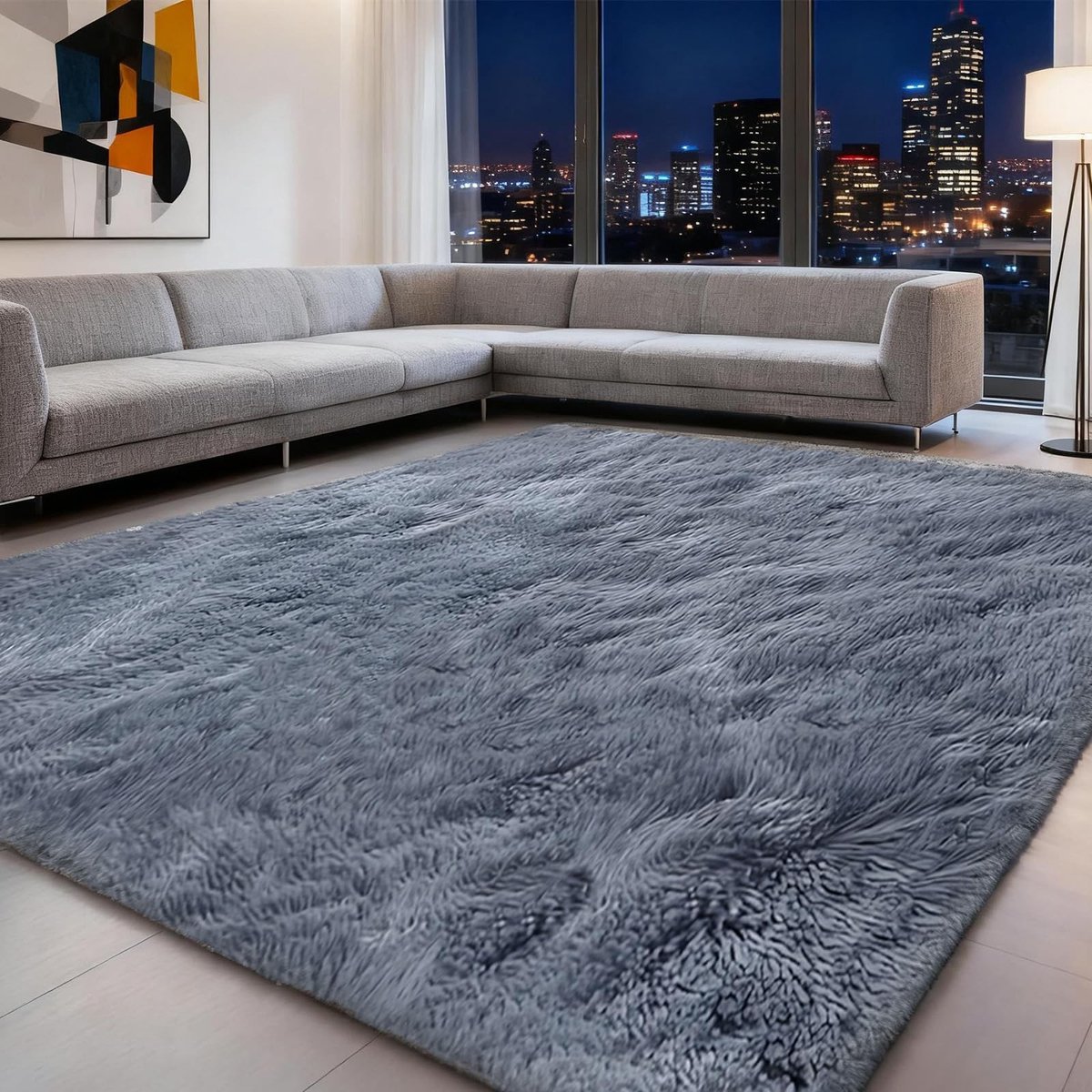 Dailygoods- Tapijt 120 x 160 cm - Hoogpolig - Antislip - Zacht - Geschikt voor woonkamer/s