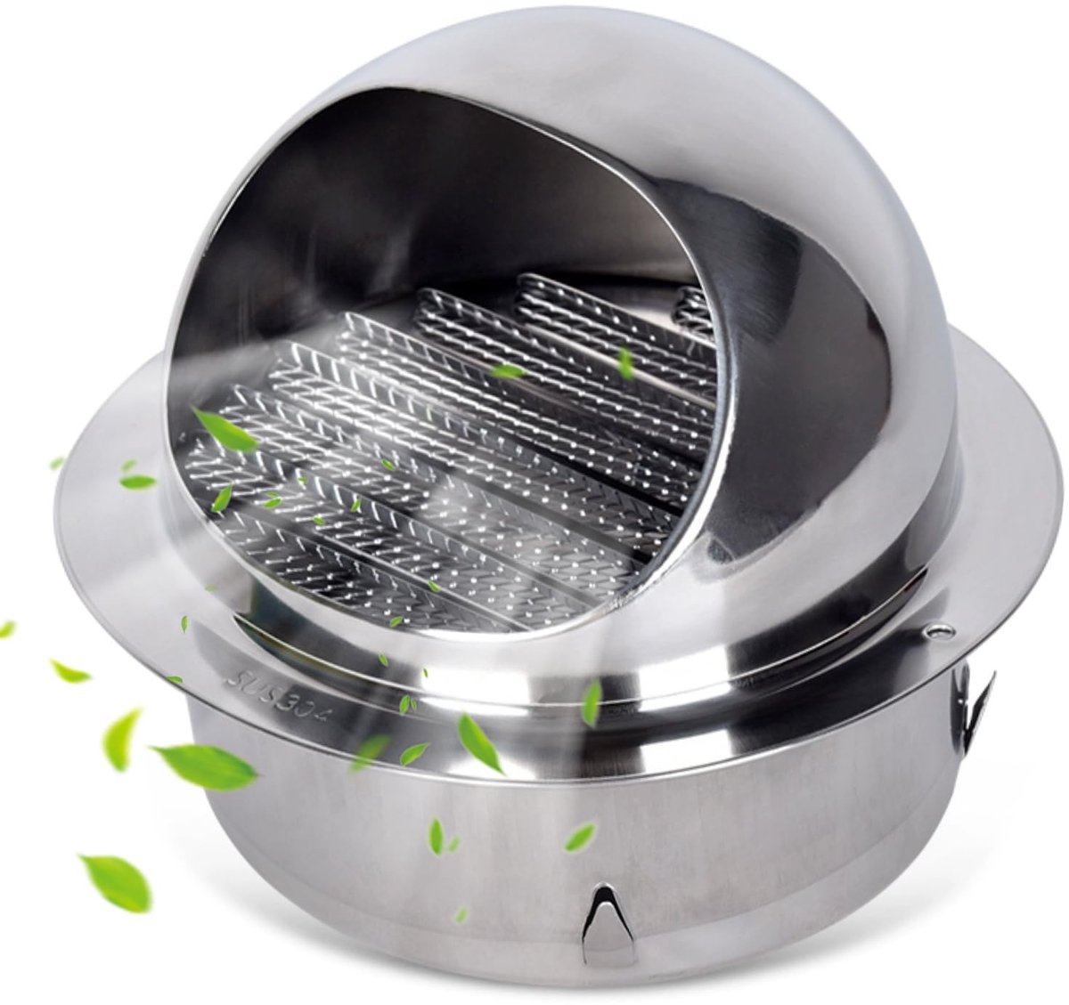 Dailygoods- Ventilatierooster Rond 150mm - Roestvrij Staal - Regenbestendige Afdekking - Efficiënte Ventilatie - Perfecte Pasvorm - Ideaal voor Keukens en Badkamers - Ventilatiedeksel