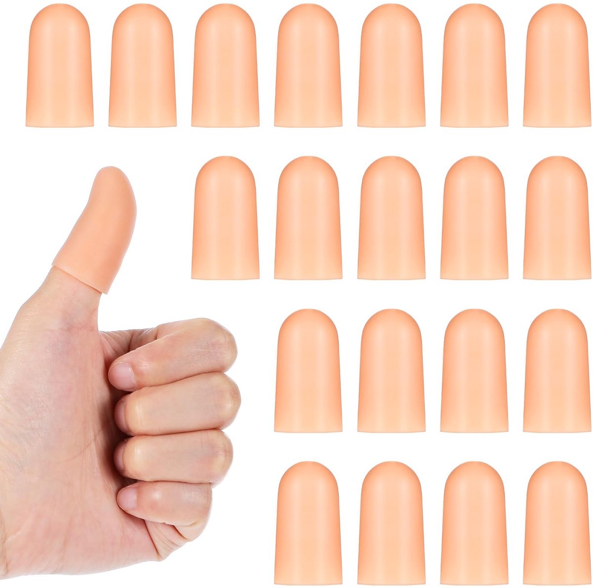Dailygoods- Vingerlingen 20 stuks - Siliconen Vingerbescherming - Duimbescherming - Vingertopbescherming - Herbruikbaar - Voor dagelijkse activiteiten - Vingertopbeschermers