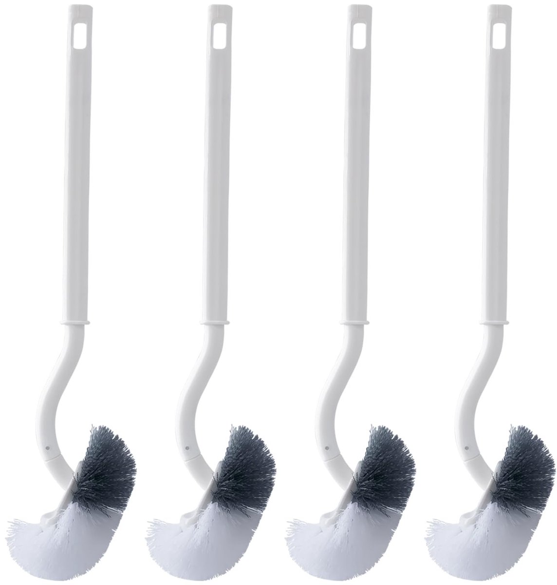 SolidChoice - Toiletborstel set - Grondige reiniging - Set van 4 - Sterke borstels - Geschikt voor porselein - Wit