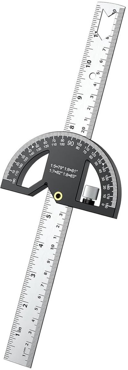 Dailygoods- Hoekliniaal 300 mm - Hoekmeter Digitaal - Winkelhaak - Markeringsliniaal - Houtbewerking - Nauwkeurigheid ±0,5°