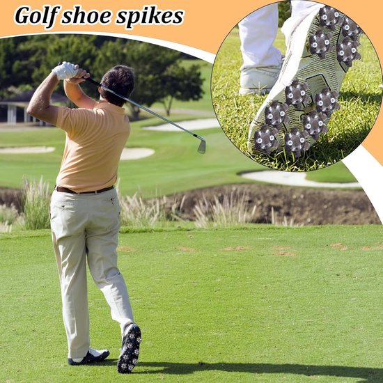 Golf Schoen Spikes - Golf Noppen - Sport Stabiliteit - Schokabsorberend Ontwerp - 18 Stuks - Bruin — afbeelding 2
