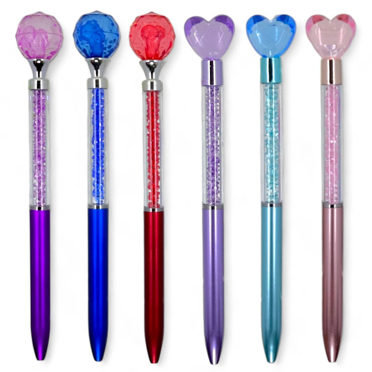 Dailygoods- Diamantbalpen Elegant - Acryl-kristalsteenpen - Zwarte inkt - 16,5 cm - Lichtgewicht - Duurzaam design - Schrijfpennen