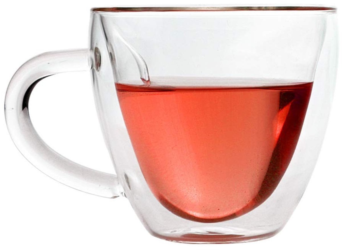 Dailygoods- Koffiekopjes Dubbelwandig - Hittebestendig Borosilicaatglas - Theekopjes 180/240 ml - Handgemaakt - Temperatuurbestendig - Ideaal voor Thee en Koffie
