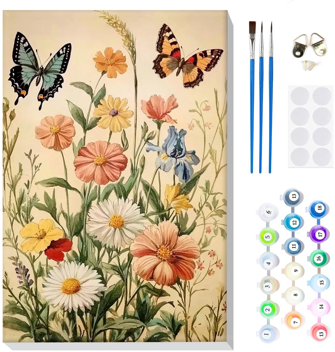 Dailygoods- Verf op Nummer - 20 x 30,5 cm Canvas met Frame - Doe-het-zelf Schilderkit - Voor Volwassenen/Kinderen - Hoge Kwaliteit Acrylpigmenten - Perfecte Wanddecoratie