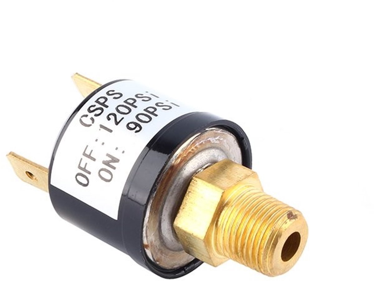 Dailygoods- Drukschakelaar Zware Belasting 90-120 Psi - Drukregelaar Compressor - Pneumatische Schakelaar - 1/8-27NPT Draad - AC 110-220V - Duurzaam tot 30.000 keer