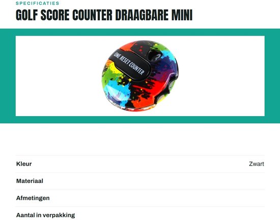 Dailygoods- Golf Score Counter Draagbaar - Golf Slagenteller - 1-12 Telintervallen - Snelle Nulfunctie - Lichtgewicht - ABS Materiaal - Golf Teller van Dailygoods — afbeelding 3
