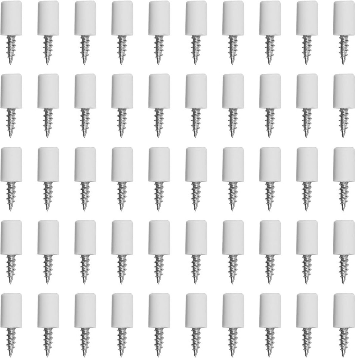 Dailygoods- Schroeven 50 Stuks - Zelftappende Schroeven - Geïntegreerde Schroeven - Beugel Schroeven - Stalen Schroeven - Antislip Rubberen Coating - Plankbeugels