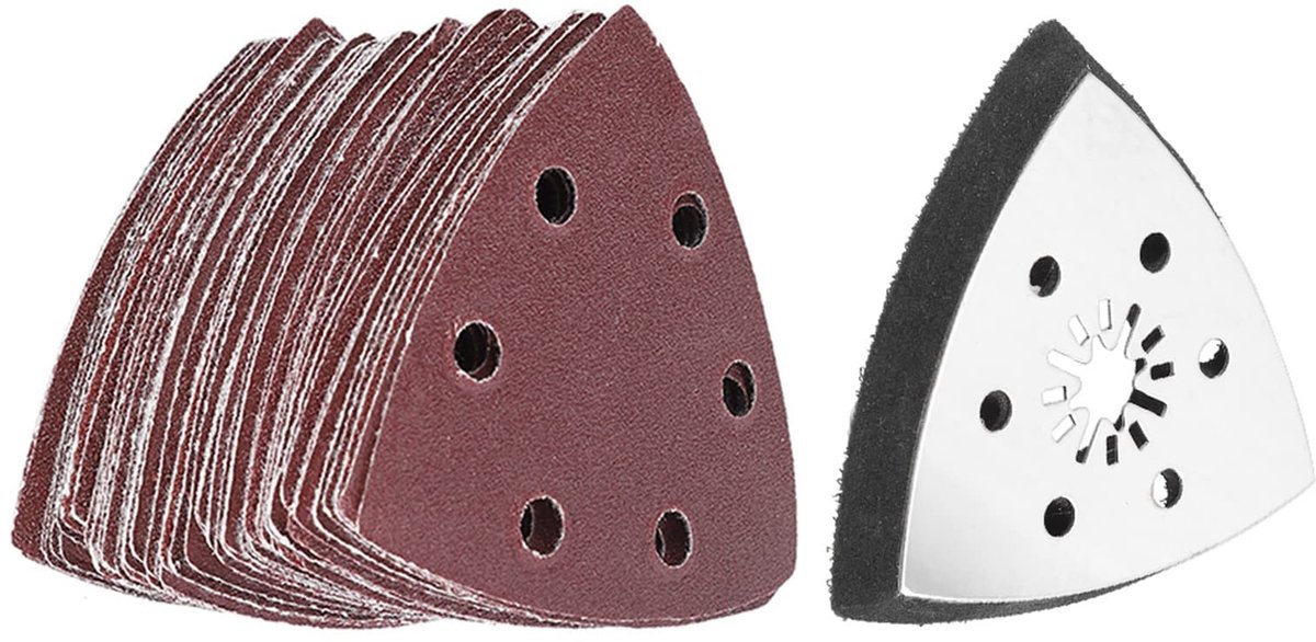 Dailygoods- Schuurpad Set 60 Stuks - Schuurpapier Driehoek 90mm - Schuurblok - Slijtvast - Geschikt voor Oscillerende Tools - Hoog Rendement