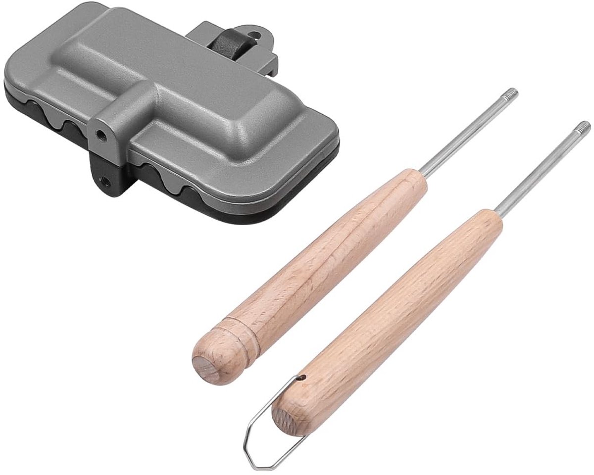 Dailygoods- Broodrooster Dubbelzijdig - Aluminium - Antiaanbaklaag - Voor Pannenkoeken/Omeletten - Gelijkmatige Verhitting - Inclusief 1 Koekenpan