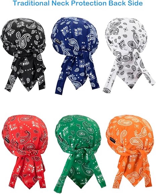 VHV-Koelende Helmmuts Motor - Zweetabsorberende Bandana voor Sport en Werk - Ademende Skull Cap Helmonderlegger - Doo Rag Head Wrap Tegen UV - Heren en Dames van Vhv — afbeelding 4
