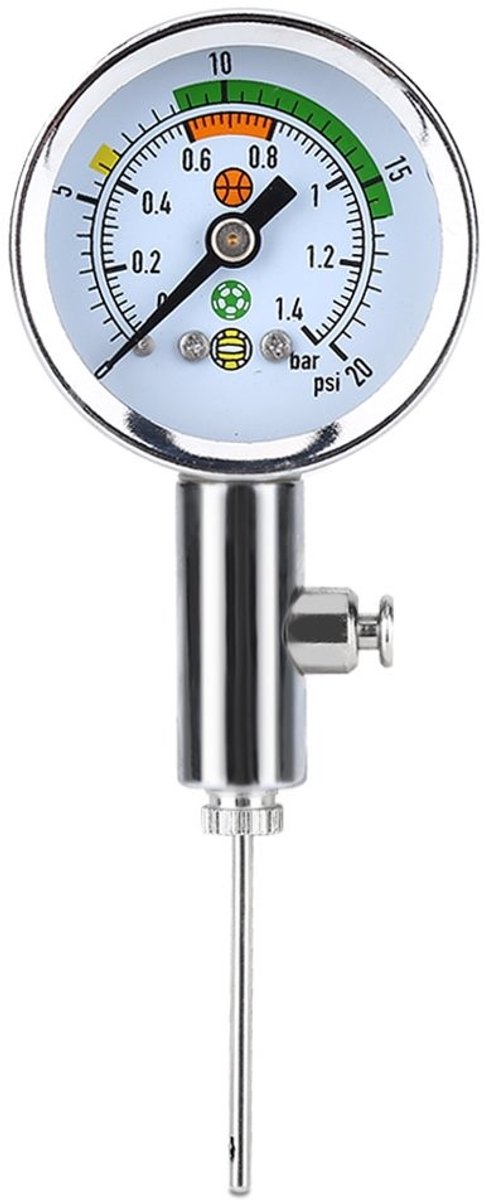 Dailygoods- Drukmeter Compact - Manometer - Luchtdrukmeter - Ballenmeter - Lichtgewicht - Duurzaam Materiaal - Baldrukmeter