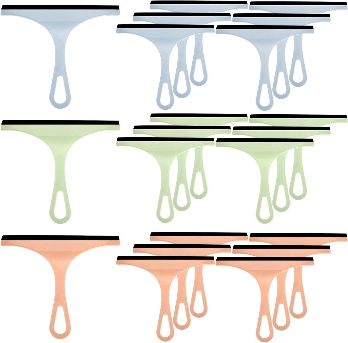 Douchedeur Wisser - Glas Reiniger - Streeploos Reinigen - Zachte Siliconen Blaadjes - 21 Stuks - Multicolor